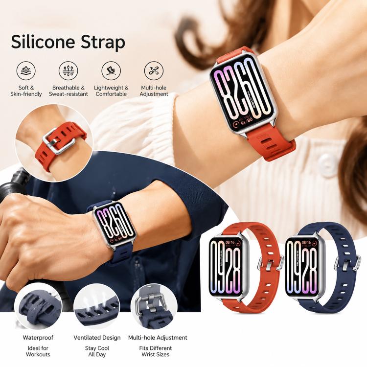 Mijobs Flat Hole Breathable Silicone Watch Band, For Xiaomi Band 10 Pro / Redmi Watch 6 / 5