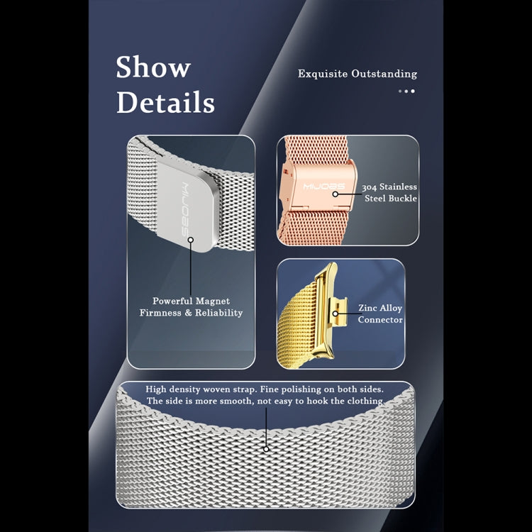 Mijobs Milan Magnetic Stainless Steel Watch Band, For Xiaomi Band 10 Pro / Redmi Watch 6 / 5