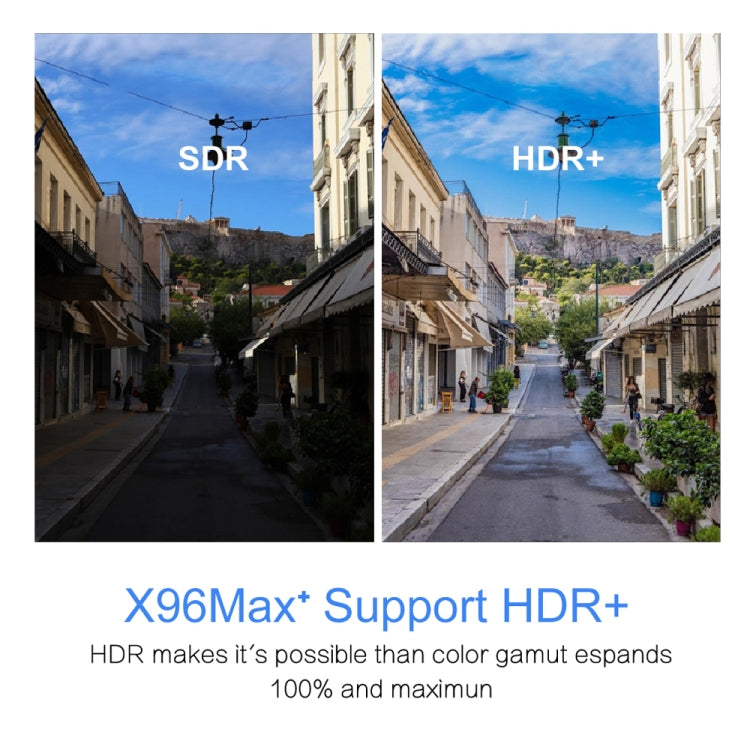 صندوق تلفاز ذكي X96 max+ 4K مع جهاز تحكم عن بعد، أندرويد 9.0، Amlogic S905X3 رباعي النواة Cortex-A55، 2GB+16GB، يدعم LAN، AV، واي فاي 2.4G/5G، USBx2، بطاقة TF، قابس الاتحاد الأوروبي، قابس المملكة المتحدة، قابس أستراليا