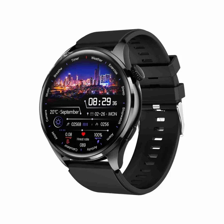 سوار ذكي TM05 Pro، ساعة ذكية بحزام سيليكون 1.46 بوصة مقاومة للماء IP67، مكالمات بلوتوث / معدل ضربات القلب / ضغط الدم / نسبة الأكسجين في الدم، حزام سيليكون