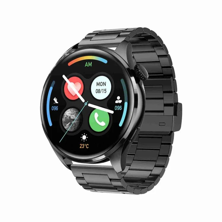 سوار ذكي TM05 Pro، ساعة ذكية بحزام فولاذي 1.46 بوصة مقاومة للماء IP67، مكالمات بلوتوث / معدل ضربات القلب / ضغط الدم / نسبة الأكسجين في الدم، حزام فولاذي