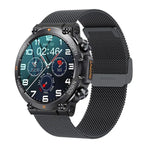 سوار ذكي K56 Pro بحزام فولاذي 1.39 بوصة يدعم مراقبة معدل ضربات القلب / ضغط الدم، حزام فولاذي (ميلانيزي أسود)، حزام فولاذي (ثلاثي الخيوط أسود)، حزام فولاذي (وصلات بامبو سوداء)