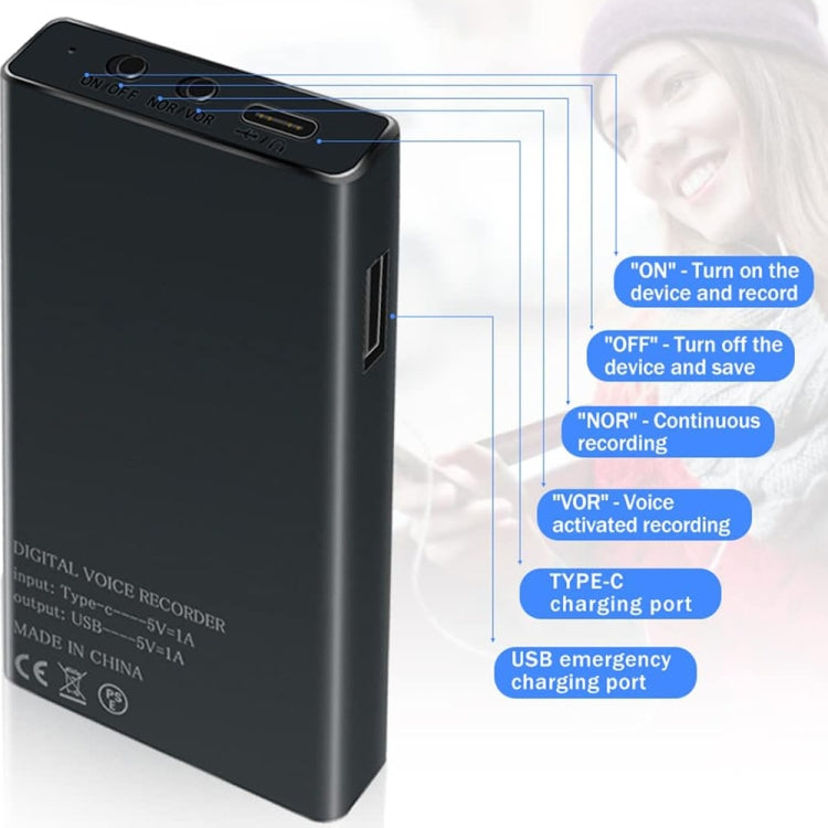 مسجل ذكي عالي الدقة مع تقليل الضوضاء MZ006، 16GB، 32GB