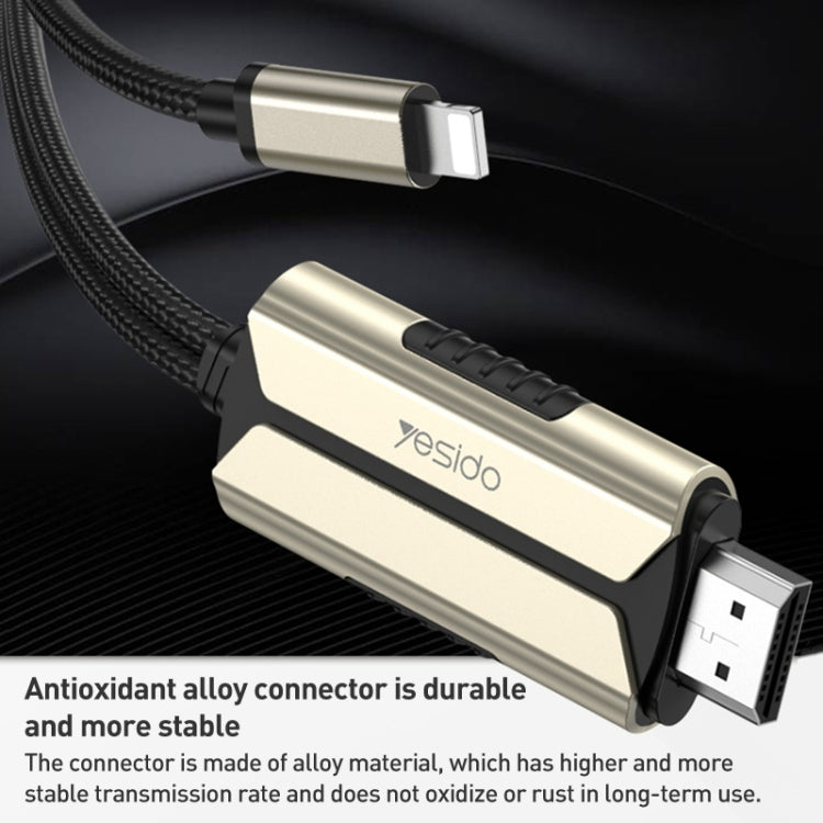كابل محول Yesido HM13 بطول 2 متر من 8 دبابيس إلى HDMI 1080P HDTV، HM13
