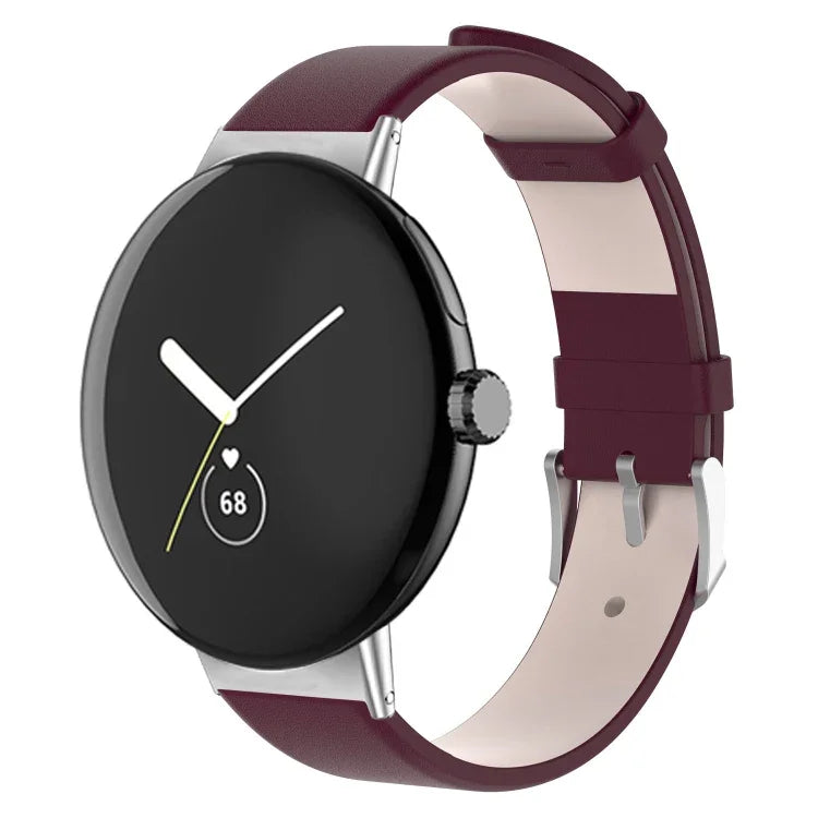 Leather Watch Band, For Google Pixel Watch 4 / 3 / 2 / 1 41mm