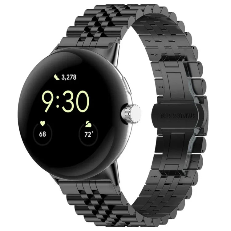 سوار ساعة معدني من الفولاذ المقاوم للصدأ بسبع خرزات، لساعة Google Pixel 4 / 3 / 2 / 1 مقاس 41مم
