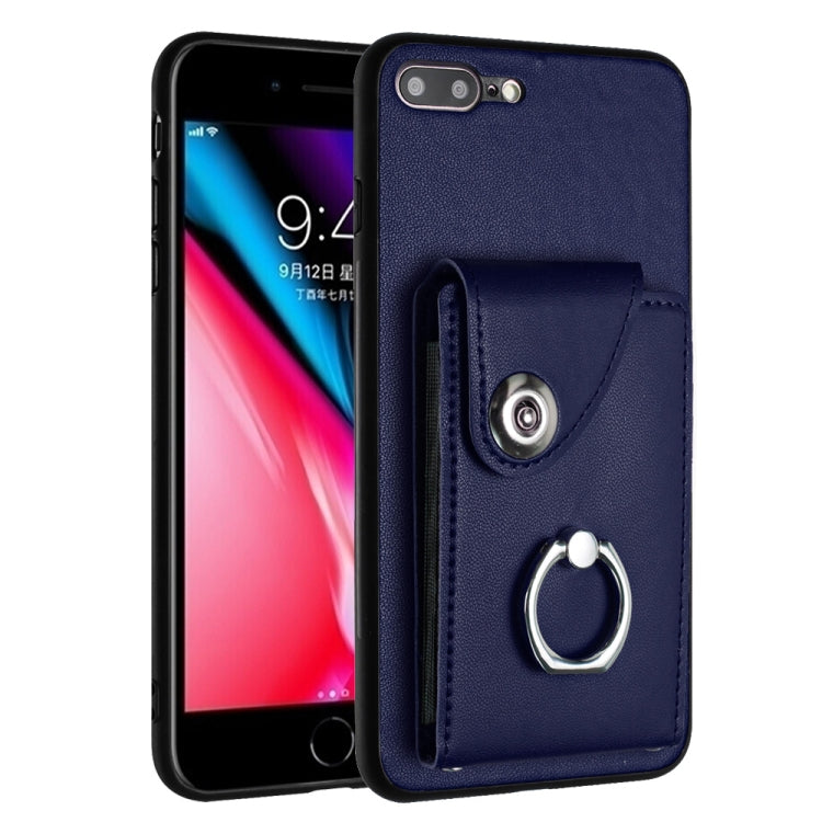 حافظة هاتف مع حامل حلقة وحقيبة بطاقات Organ، لهواتف iPhone 8 Plus / 7 Plus