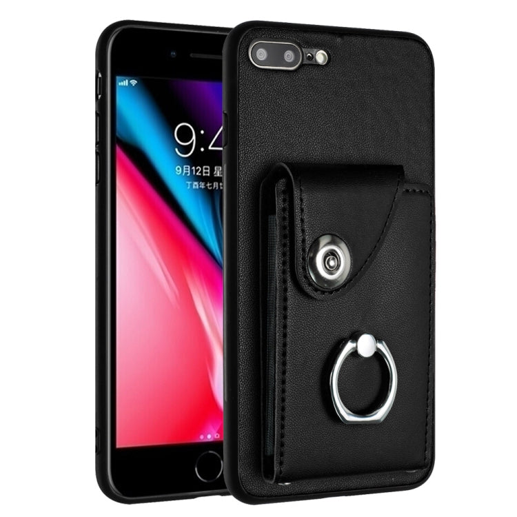 حافظة هاتف مع حامل حلقة وحقيبة بطاقات Organ، لهواتف iPhone 8 Plus / 7 Plus