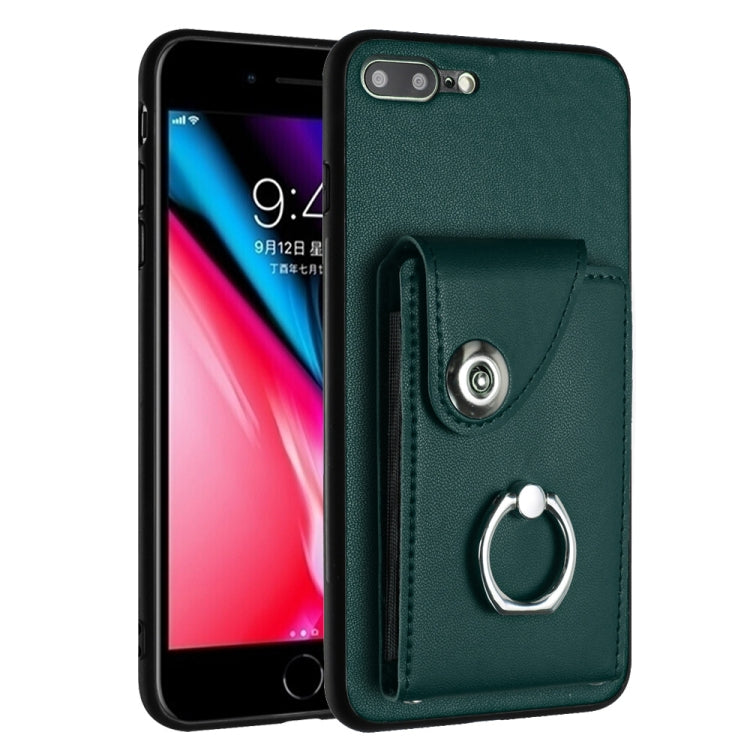 حافظة هاتف مع حامل حلقة وحقيبة بطاقات Organ، لهواتف iPhone 8 Plus / 7 Plus