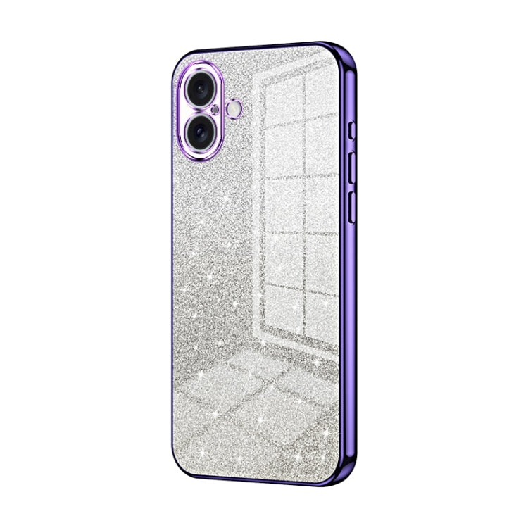 Gradient Glitter Powder Electroplated Phone Case, For iPhone 16 Pro, For iPhone 16 Plus, For iPhone 16, For iPhone 15 Pro Max, For iPhone 15 Pro, For iPhone 15 Plus