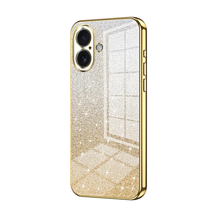 حافظة هاتف مطلية بالكهرباء مع مسحوق براق متدرج، لهواتف iPhone 17e / 16e، iPhone 17 Pro Max، iPhone 17 Pro، iPhone 17، iPhone Air، iPhone 16 Pro Max
