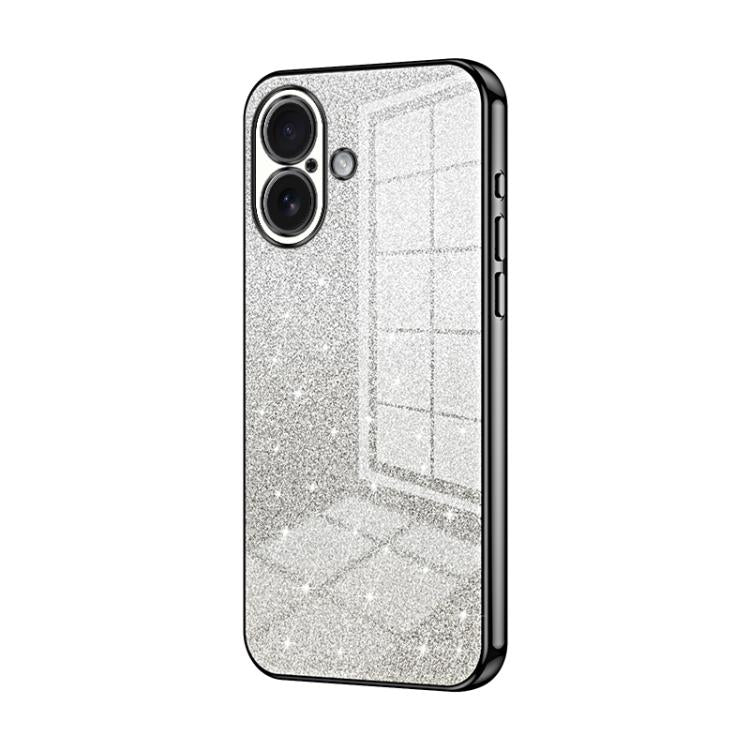 حافظة هاتف مطلية بالكهرباء مع مسحوق براق متدرج، لهواتف iPhone 17e / 16e، iPhone 17 Pro Max، iPhone 17 Pro، iPhone 17، iPhone Air، iPhone 16 Pro Max