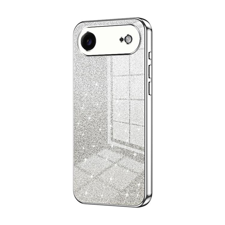 حافظة هاتف مطلية بالكهرباء مع مسحوق براق متدرج، لهواتف iPhone 17e / 16e، iPhone 17 Pro Max، iPhone 17 Pro، iPhone 17، iPhone Air، iPhone 16 Pro Max