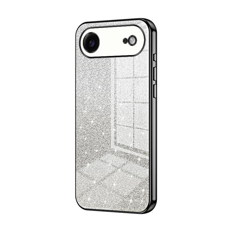 حافظة هاتف مطلية بالكهرباء مع مسحوق براق متدرج، لهواتف iPhone 17e / 16e، iPhone 17 Pro Max، iPhone 17 Pro، iPhone 17، iPhone Air، iPhone 16 Pro Max