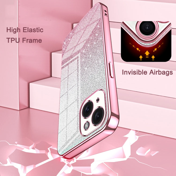 Gradient Glitter Powder Electroplated Phone Case, For iPhone 16 Pro, For iPhone 16 Plus, For iPhone 16, For iPhone 15 Pro Max, For iPhone 15 Pro, For iPhone 15 Plus