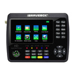 جهاز قياس إشارة الأقمار الصناعية الرقمي iBRAVEBOX V10 Finder Max بشاشة 4.3 بوصة، يدعم DVB-S/S2/S2X، قابس الاتحاد الأوروبي، الولايات المتحدة، المملكة المتحدة، أستراليا