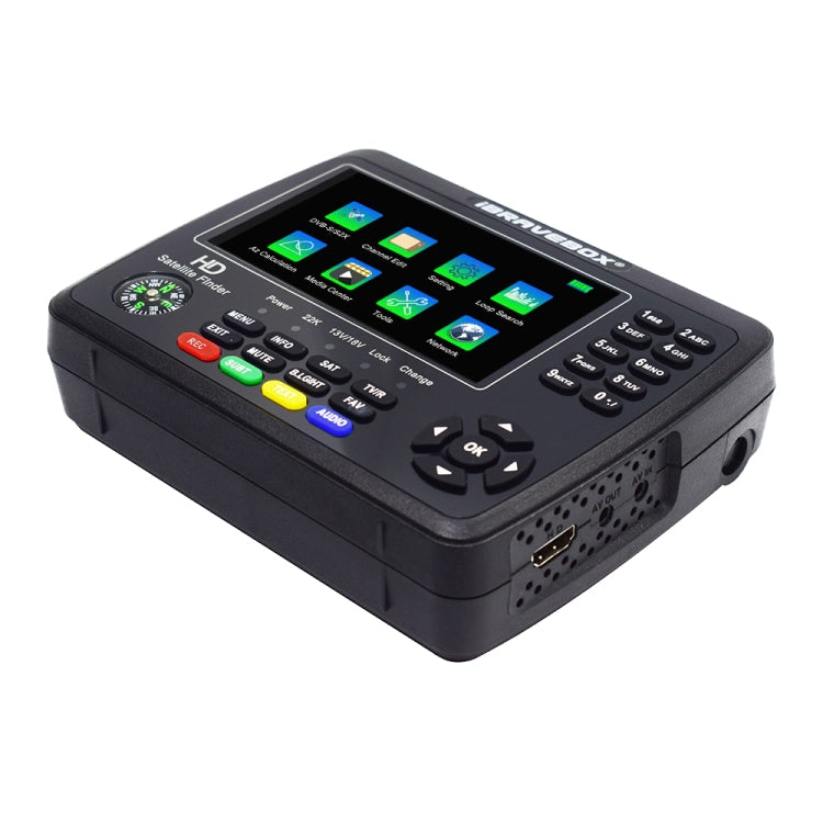 جهاز قياس إشارة الأقمار الصناعية الرقمي iBRAVEBOX V10 Finder Max بشاشة 4.3 بوصة، يدعم DVB-S/S2/S2X، قابس الاتحاد الأوروبي، الولايات المتحدة، المملكة المتحدة، أستراليا