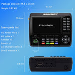 جهاز قياس إشارة الأقمار الصناعية الرقمي iBRAVEBOX V10 Finder Max بشاشة 4.3 بوصة، يدعم DVB-S/S2/S2X، قابس الاتحاد الأوروبي، الولايات المتحدة، المملكة المتحدة، أستراليا