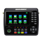 جهاز قياس إشارة الأقمار الصناعية الرقمي iBRAVEBOX V10 Finder Max+ بشاشة 4.3 بوصة، يدعم DVB-S/S2/S2X AHD، قابس الاتحاد الأوروبي، الولايات المتحدة، المملكة المتحدة، أستراليا