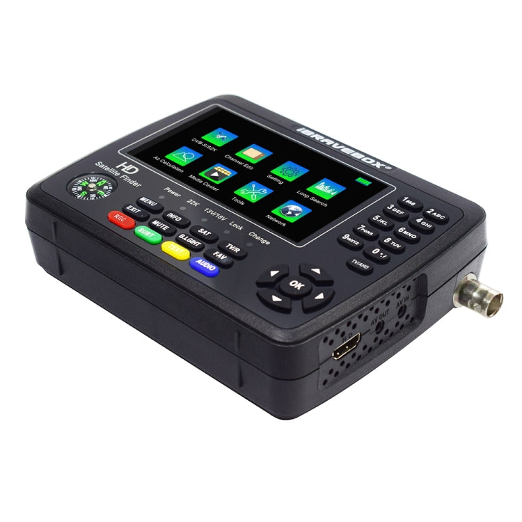 جهاز قياس إشارة الأقمار الصناعية الرقمي iBRAVEBOX V10 Finder Max+ بشاشة 4.3 بوصة، يدعم DVB-S/S2/S2X AHD، قابس الاتحاد الأوروبي، الولايات المتحدة، المملكة المتحدة، أستراليا