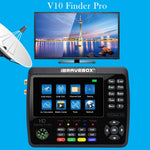 جهاز قياس إشارة الأقمار الصناعية الرقمي iBRAVEBOX V10 Finder Pro بشاشة 4.3 بوصة، يدعم DVB-S/S2/S2X/T/T2/C، قابس الاتحاد الأوروبي، الولايات المتحدة، المملكة المتحدة، أستراليا