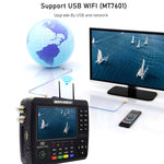 جهاز قياس إشارة الأقمار الصناعية الرقمي iBRAVEBOX V10 Finder Pro بشاشة 4.3 بوصة، يدعم DVB-S/S2/S2X/T/T2/C، قابس الاتحاد الأوروبي، الولايات المتحدة، المملكة المتحدة، أستراليا