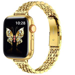 سوار ساعة معدني بحلقة رماية نحيفة بسبع خرزات، لساعة Apple Watch SE 2023 44 مم، لساعة Apple Watch SE 2023 40 مم، لساعة Apple Watch Ultra 2 49 مم، لساعة Apple Watch Series 9 45 مم، لساعة Apple Watch Series 9 41 مم، لساعة Apple Watch Ultra 49 مم