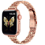 سوار ساعة معدني بحلقة رماية نحيفة بسبع خرزات، لساعة Apple Watch SE 2023 44 مم، لساعة Apple Watch SE 2023 40 مم، لساعة Apple Watch Ultra 2 49 مم، لساعة Apple Watch Series 9 45 مم، لساعة Apple Watch Series 9 41 مم، لساعة Apple Watch Ultra 49 مم