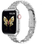 Slim Seven Bead Slingshot Buckle Metal Watch Band, For Apple Watch SE 40mm, For Apple Watch SE 44mm, For Apple Watch Series 6 40mm, For Apple Watch Series 6 44mm, For Apple Watch Series 5 44mm, For Apple Watch Series 5 40mm, For Apple Watch Series 4 44...