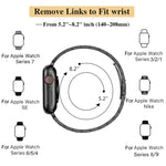 سوار ساعة معدني نحيف بمشبك مطاطي بسبع خرزات، لسلسلة Apple Watch مقاس 42مم، لسلسلة Apple Watch مقاس 38مم
