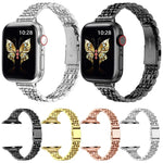 سوار ساعة معدني بحلقة رماية نحيفة بسبع خرزات، لساعة Apple Watch SE 2023 44 مم، لساعة Apple Watch SE 2023 40 مم، لساعة Apple Watch Ultra 2 49 مم، لساعة Apple Watch Series 9 45 مم، لساعة Apple Watch Series 9 41 مم، لساعة Apple Watch Ultra 49 مم