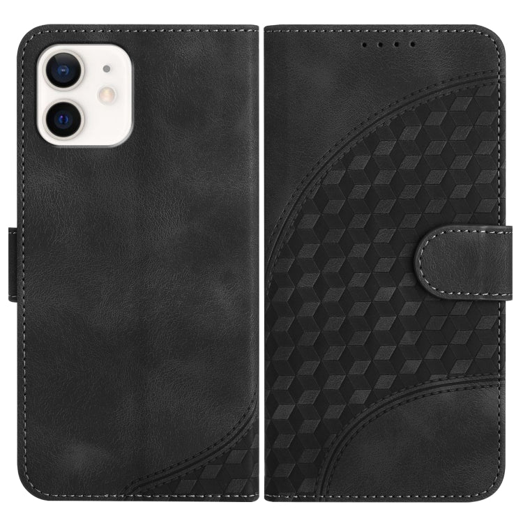 YX0060 Elephant Head Embossed Phone Leather Case with Lanyard, For iPhone 13 Pro Max, For iPhone 13 Pro, For iPhone 13, For iPhone 13 mini, For iPhone 12/12 Pro, For iPhone 12 Pro Max