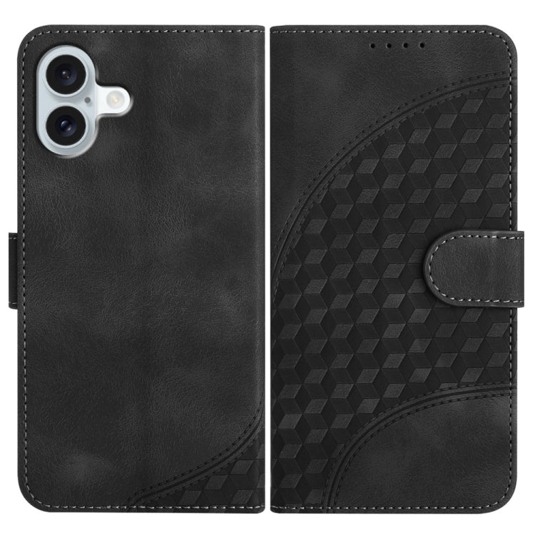 غطاء هاتف جلدي منقوش برأس فيل مع حبل معلق، لهواتف iPhone 16 Pro، iPhone 16 Plus، iPhone 16، iPhone 15 Pro Max، iPhone 15 Pro، iPhone 15 Plus