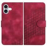 غطاء هاتف جلدي منقوش برأس فيل مع حبل معلق، لهواتف iPhone 16 Pro، iPhone 16 Plus، iPhone 16، iPhone 15 Pro Max، iPhone 15 Pro، iPhone 15 Plus