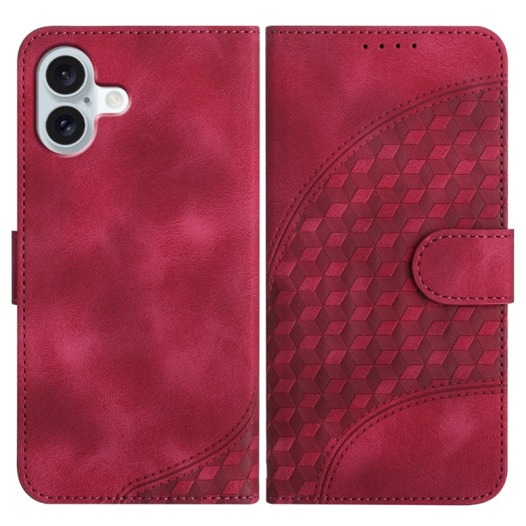 غطاء هاتف جلدي منقوش برأس فيل مع حبل معلق، لهواتف iPhone 16 Pro، iPhone 16 Plus، iPhone 16، iPhone 15 Pro Max، iPhone 15 Pro، iPhone 15 Plus