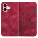 غطاء هاتف جلدي منقوش برأس فيل مع حبل معلق، لهواتف iPhone 16 Pro، iPhone 16 Plus، iPhone 16، iPhone 15 Pro Max، iPhone 15 Pro، iPhone 15 Plus