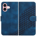 غطاء هاتف جلدي منقوش برأس فيل مع حبل معلق، لهواتف iPhone 16 Pro، iPhone 16 Plus، iPhone 16، iPhone 15 Pro Max، iPhone 15 Pro، iPhone 15 Plus