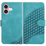 غطاء هاتف جلدي منقوش برأس فيل مع حبل معلق، لهواتف iPhone 16 Pro، iPhone 16 Plus، iPhone 16، iPhone 15 Pro Max، iPhone 15 Pro، iPhone 15 Plus