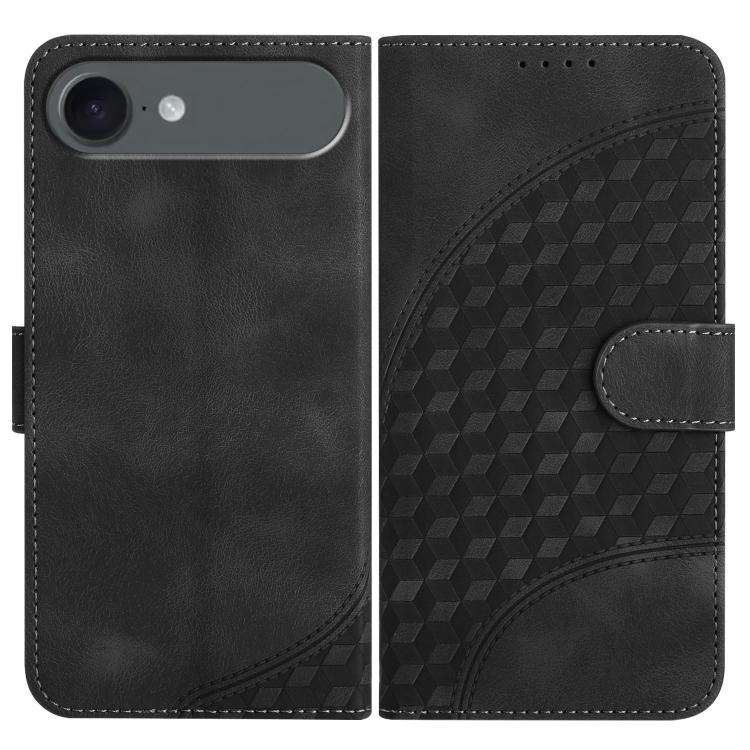 غطاء هاتف جلدي منقوش برأس فيل مع حبل معلق، لهواتف iPhone 17e / 16e، iPhone 17 Pro Max، iPhone 17 Pro، iPhone 17، iPhone Air، iPhone 16 Pro Max
