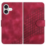 غطاء هاتف جلدي منقوش برأس فيل مع حبل معلق، لهواتف iPhone 17e / 16e، iPhone 17 Pro Max، iPhone 17 Pro، iPhone 17، iPhone Air، iPhone 16 Pro Max