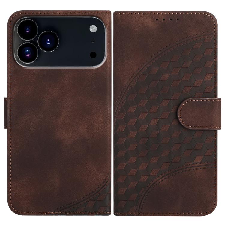 غطاء هاتف جلدي منقوش برأس فيل مع حبل معلق، لهواتف iPhone 17e / 16e، iPhone 17 Pro Max، iPhone 17 Pro، iPhone 17، iPhone Air، iPhone 16 Pro Max