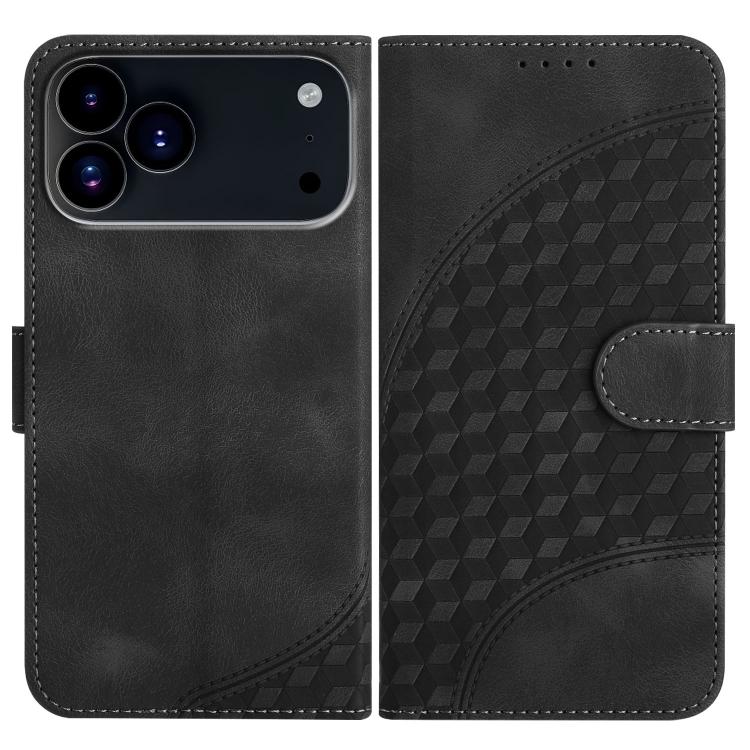 غطاء هاتف جلدي منقوش برأس فيل مع حبل معلق، لهواتف iPhone 17e / 16e، iPhone 17 Pro Max، iPhone 17 Pro، iPhone 17، iPhone Air، iPhone 16 Pro Max
