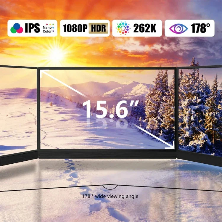 شاشة محمولة 15.6 بوصة HDR بدقة 1080 بكسل IPS، 15.6 بوصة 1080P