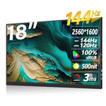 شاشة محمولة 18 بوصة HDR بدقة 2560x1600 بكسل IPS، 18 بوصة 2.5K
