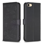غطاء هاتف من الجلد المنقوش بأوراق البرسيم الرباعية، لهواتف iPhone 7 / 8 / SE 2022، لهاتف iPhone 13 Pro Max، لهاتف iPhone 13 Pro، لهاتف iPhone 13، لهواتف iPhone 12 / 12 Pro، لهاتف iPhone 12 Pro Max، لهاتف iPhone 11 Pro Max، لهاتف iPhone 11