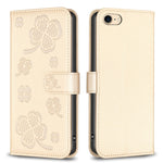 غطاء هاتف من الجلد المنقوش بأوراق البرسيم الرباعية، لهواتف iPhone 7 / 8 / SE 2022، لهاتف iPhone 13 Pro Max، لهاتف iPhone 13 Pro، لهاتف iPhone 13، لهواتف iPhone 12 / 12 Pro، لهاتف iPhone 12 Pro Max، لهاتف iPhone 11 Pro Max، لهاتف iPhone 11