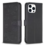 غطاء هاتف من الجلد المنقوش بأوراق البرسيم الرباعية، لهواتف iPhone 7 / 8 / SE 2022، لهاتف iPhone 13 Pro Max، لهاتف iPhone 13 Pro، لهاتف iPhone 13، لهواتف iPhone 12 / 12 Pro، لهاتف iPhone 12 Pro Max، لهاتف iPhone 11 Pro Max، لهاتف iPhone 11