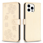 غطاء هاتف من الجلد المنقوش بأوراق البرسيم الرباعية، لهواتف iPhone 7 / 8 / SE 2022، لهاتف iPhone 13 Pro Max، لهاتف iPhone 13 Pro، لهاتف iPhone 13، لهواتف iPhone 12 / 12 Pro، لهاتف iPhone 12 Pro Max، لهاتف iPhone 11 Pro Max، لهاتف iPhone 11
