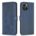 غطاء هاتف من الجلد المنقوش بأوراق البرسيم الرباعية، لهواتف iPhone 7 / 8 / SE 2022، لهاتف iPhone 13 Pro Max، لهاتف iPhone 13 Pro، لهاتف iPhone 13، لهواتف iPhone 12 / 12 Pro، لهاتف iPhone 12 Pro Max، لهاتف iPhone 11 Pro Max، لهاتف iPhone 11