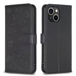 غطاء هاتف من الجلد المنقوش بأوراق البرسيم الرباعية، لهواتف iPhone 7 / 8 / SE 2022، لهاتف iPhone 13 Pro Max، لهاتف iPhone 13 Pro، لهاتف iPhone 13، لهواتف iPhone 12 / 12 Pro، لهاتف iPhone 12 Pro Max، لهاتف iPhone 11 Pro Max، لهاتف iPhone 11